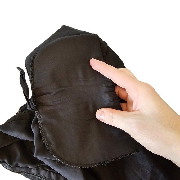 80s‎ Small Black Silk Beaded Formal Blouse Sequins Special Occasion Gold - Picture 4 of 13